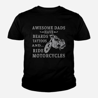 Dads Beards Tattoos Motorcycles Kid T-Shirt - Seseable