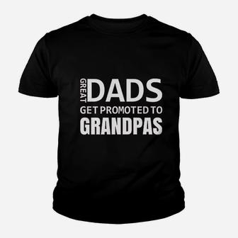 Dads Get Promoted To Grandpas Baby Announcement Gift Idea Fathers Day Kid T-Shirt - Seseable