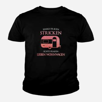 Damen Wohnwagen Kinder Tshirt, Echte Frauen Lieben Wohnwagen Motiv - Seseable