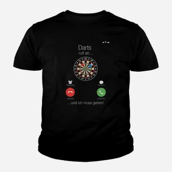 Darts ruft an Muss Gehen Kinder Tshirt, Lustiges Dartspieler Motiv - Seseable