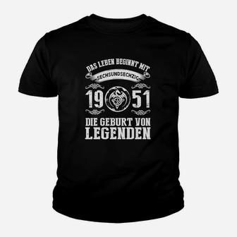 Das Leben Beginnt mit 66: Legendäre 1951 Geburtstag Kinder Tshirt - Seseable