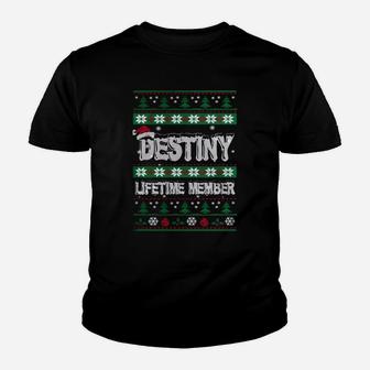 Destiny Ugly Christmas Sweaters Lifetime Member Kid T-Shirt - Seseable