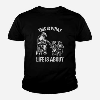 Dirt Bike Dad Motocross Motorcycle Biker Father And Kids Kid T-Shirt - Seseable