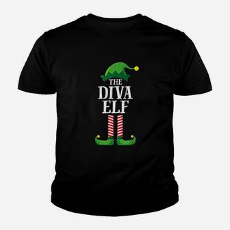 Diva Elf Matching Family Group Christmas Party Kid T-Shirt - Seseable