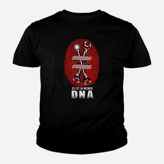 DNA und Friseurwerkzeug Motiv Herren Kinder Tshirt Schwarz, Stylist Design - Seseable