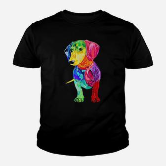 Dog Lover Gifts Dachshund For Colorful Weiner Dog Kid T-Shirt - Seseable