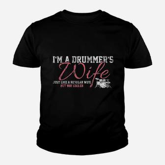 Drums Drummers Wife Vintage Gift Drum Lover Kid T-Shirt - Seseable
