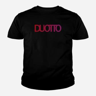 DUOTTO Logo Markenshirt in Schwarz, Stylisches Designershirt Kinder Tshirt - Seseable