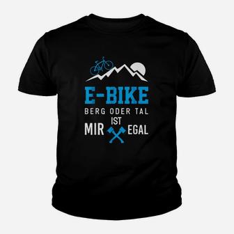 E-Bike Fan Kinder Tshirt Berg oder Tal ist mir egal, Herren, Schwarz - Seseable