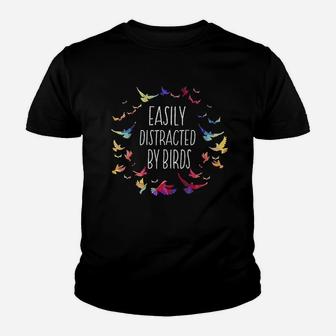 Easily Distracted By Birds Bird Lover Birder Gifts Kid T-Shirt - Seseable
