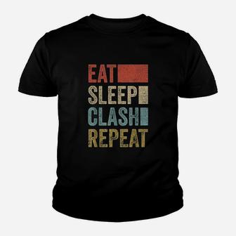 Eat Sleep Clash Repeat Vintage Kid T-Shirt - Seseable
