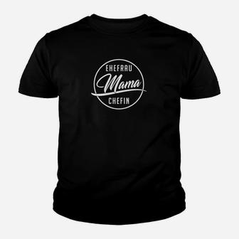 Ehefrau Mama Chefin Kinder Tshirt, Schwarzes Damen Tee mit Aufdruck - Seseable