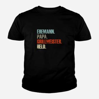 Ehemann Papa Grillmeister Held Kinder Tshirt, Herren Kinder Tshirt mit Spruch - Seseable