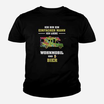 Einfacher Mann Kinder Tshirt: Wohnmobil & Bier Humor, Schwarz - Seseable