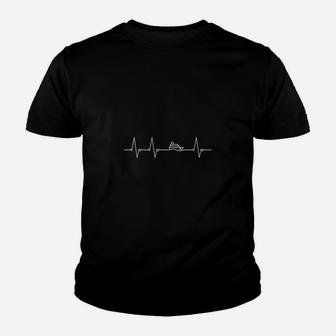 EKG Auto Motiv Schwarzes Unisex Kinder Tshirt, Herzschlag Auto Design - Seseable
