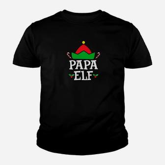 Elf Papa Matching Family Group Christmas Pajama Kid T-Shirt - Seseable