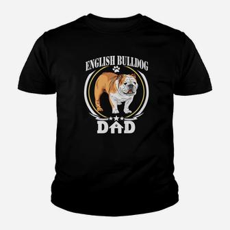 English Bulldog Dad Kid T-Shirt - Seseable