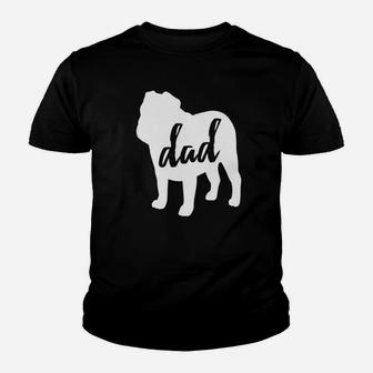 English Bulldog Dog Dad Kid T-Shirt - Seseable
