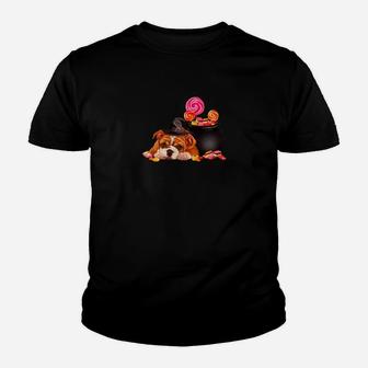 English Bulldog Puppy Halloween Kid T-Shirt - Seseable