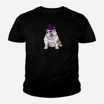 English Bulldogs Funny Bulldogs Pups Halloween Back Kid T-Shirt - Seseable
