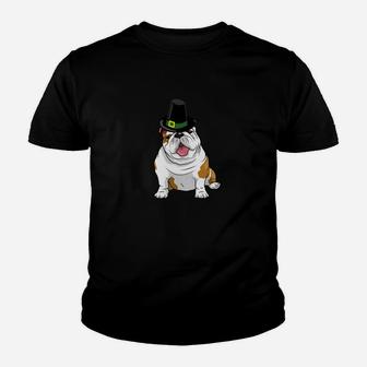 English Bulldogs Funny Thanksgiving Bulldog Pups Kid T-Shirt - Seseable