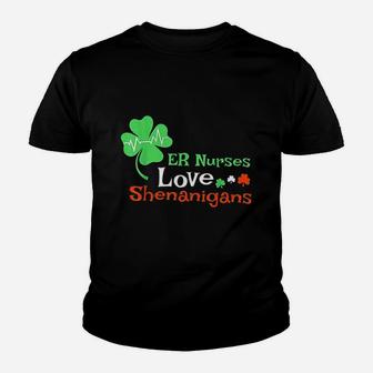 Er Nurses Shenanigans St Patrick Day Emergency Room Kid T-Shirt - Seseable
