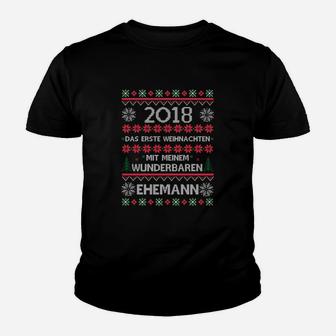 Erstes Weihnachten mit Ehemann 2018 Kinder Tshirt, Festliches Paar-Outfit - Seseable