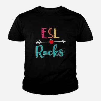 Esl Rocks Teacher Back To School Kid T-Shirt - Seseable