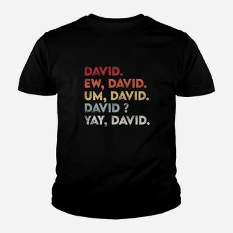 Ew David Funny Vintage Retro Distressed Kid T-Shirt - Seseable
