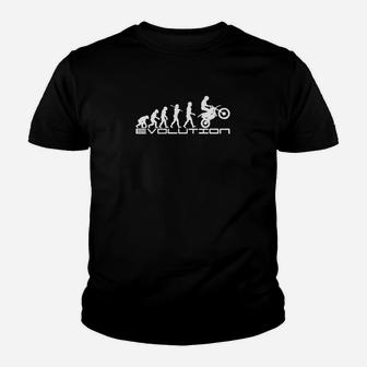 Fahrradfahrer Evolution Grafik Kinder Tshirt, Schwarz für Fahrradfans - Seseable