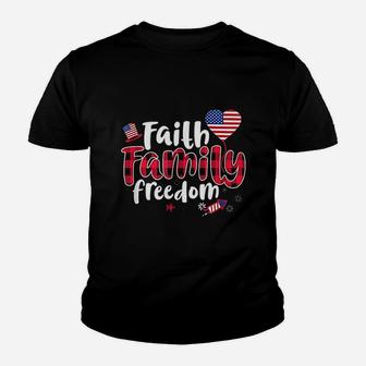 Faith Family Freedom Kid T-Shirt - Seseable