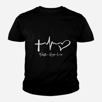 Faith Hope Love Christian Tattoo Style Inspirational Kid T-Shirt - Seseable