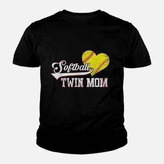 Family Softball Player Gifts Softball Twin Mom Kid T-Shirt - Seseable