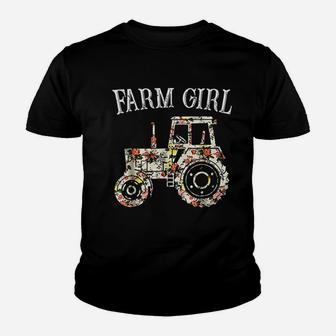 Farm Girl Loves Tractors Loves Life On The Farm Kid T-Shirt - Seseable