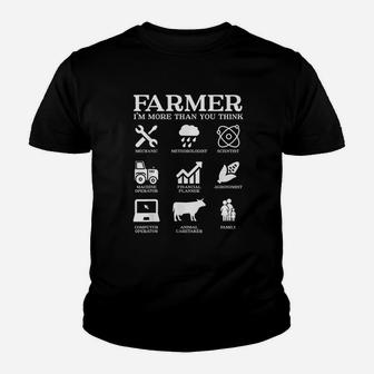 Farmer Gift Idea Farming Agriculture Patriotic Farmer Kid T-Shirt - Seseable