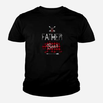 Father Bear Buffalo Plaid Family Camping Vacation Tee Kid T-Shirt - Seseable