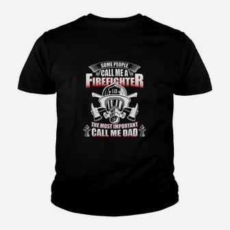 Fathers Day Gift For Firefighter Dad Fireman Kid T-Shirt