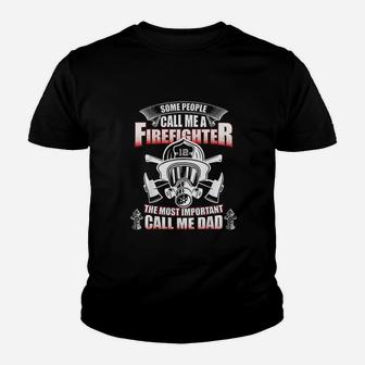 Fathers Day Gift For Firefighter Dad Kid T-Shirt