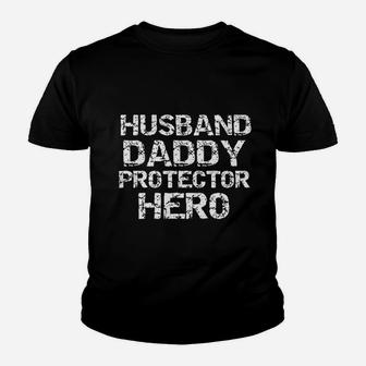 Fathers Day Gift From Wife Husband Daddy Protector Hero Kid T-Shirt - Seseable