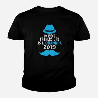 Fathers Day My First Fathers Day As A Grandpa 2019 Gift Premium Kid T-Shirt - Seseable