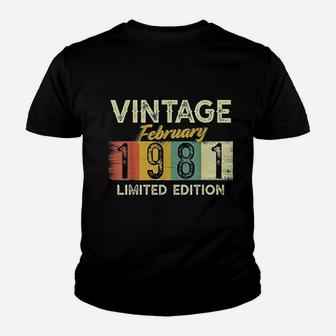 February 1981 Vintage 41 Years Old Retro 41st Birthday Gifts Kid T-Shirt - Seseable