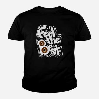 Feel the Beat Schwarzes Kinder Tshirt mit Lautsprechermotiv, Musik Tee - Seseable