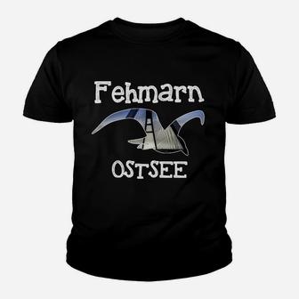 Fehmarn Ostsee Segelboot Design Kinder Tshirt, Marine Motiv in Schwarz - Seseable