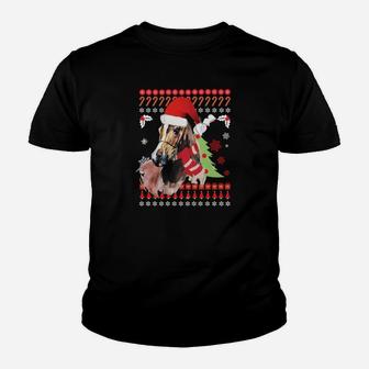 Festliches Bulldogge Kinder Tshirt mit Weihnachts-Ugly-Sweater Design - Seseable
