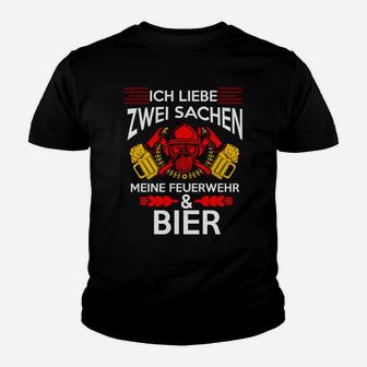 Feuerwehrmann Bierliebhaber Kinder Tshirt, Lustiges Design für Feuerwehr - Seseable