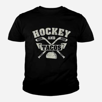 Field Hockey And Tacos Fan League Ice Hockey Players Kid T-Shirt - Seseable