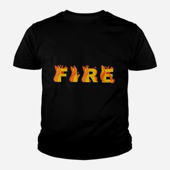 Fire Couple Matching Diy Last Minute Halloween Party Costume Kid T-Shirt - Seseable