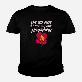 Firefighter Wife Girlfriend Funny Fireman Women Gift Kid T-Shirt - Seseable