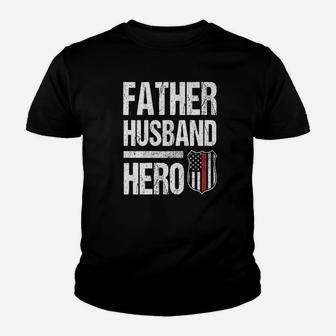 Fireman Husband Daddy Hero, best christmas gifts for dad Kid T-Shirt - Seseable