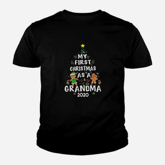 First Christmas As A Grandma 2020 Gift Christmas Tree Kid T-Shirt - Seseable